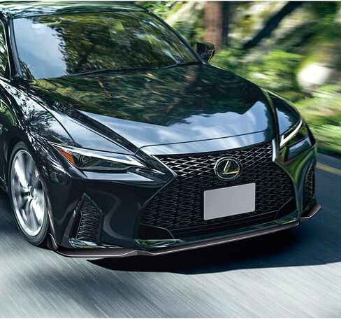 طقم الشفاه المصد الأمامي 3 قطع مناسب لـ 2021-2025 Lexus IS350 IS500 F-Sport، جناح حماية مقسم على شكل حرف V، موزع هواء سد الذقن (مطلي باللون الأسود) in Kuwait
