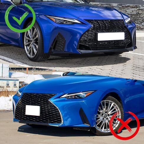 طقم الشفاه المصد الأمامي 3 قطع مناسب لـ 2021-2025 Lexus IS350 IS500 F-Sport، جناح حماية مقسم على شكل حرف V، موزع هواء سد الذقن (مطلي باللون الأسود) in Kuwait