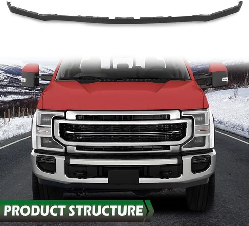 لوحة الستارة الواقية من المصد السفلي الأمامي باللون البرتقالي الكبير متوافقة مع Ford F250 F350 F450 F550 Super Duty 2020-2022 (حزمة Tremor فقط) أسود LC3Z-17626-CA ستارة مصد سوداء in Saudi Arabia