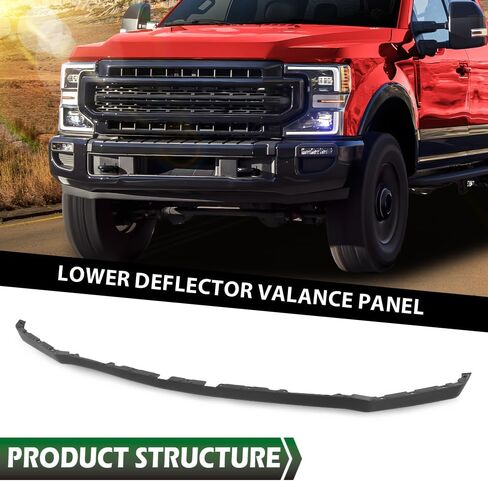 لوحة الستارة الواقية من المصد السفلي الأمامي باللون البرتقالي الكبير متوافقة مع Ford F250 F350 F450 F550 Super Duty 2020-2022 (حزمة Tremor فقط) أسود LC3Z-17626-CA ستارة مصد سوداء in Saudi Arabia