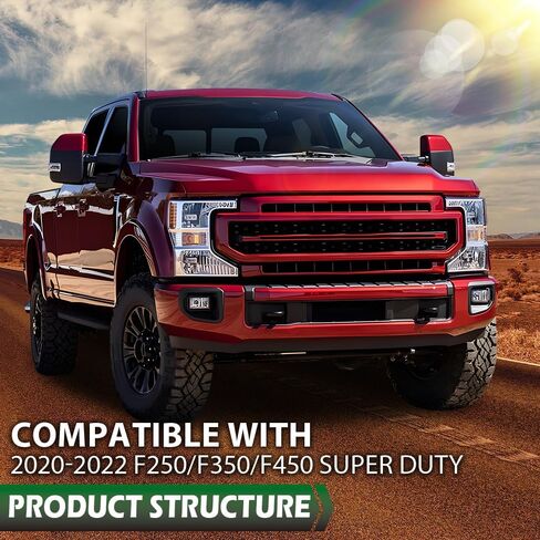 لوحة الستارة الواقية من المصد السفلي الأمامي باللون البرتقالي الكبير متوافقة مع Ford F250 F350 F450 F550 Super Duty 2020-2022 (حزمة Tremor فقط) أسود LC3Z-17626-CA ستارة مصد سوداء in Saudi Arabia