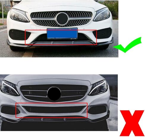 Front Lip Compatibility with 2015-2018 C Class W205 AMG Sport Models Front Bumper Chin Lip Splitter Spoiler Gloss Black in Kuwait