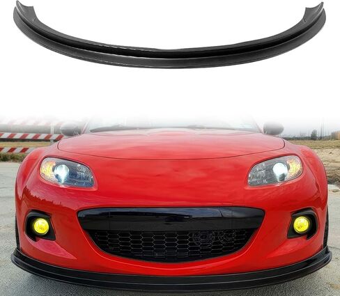 Front Bumper Lip Compatible with 2013-2015 Mazda MX-5 Miata (Only Fit Standard OEM Bumper), Unpainted Black MDA Style Polyurethane Front Lower Chin Spoiler Protector, 1 PC in Kuwait