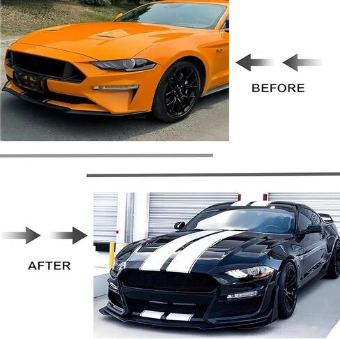 Front Bumper Lip Splitter with Corner Spoiler Winglet Spliters Pair for Ford Mustang 2015-2022，Only Fit for Modified W/ GT500 MP Bumper (Glossy Black) in Kuwait