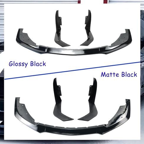 Front Bumper Lip Splitter with Corner Spoiler Winglet Spliters Pair for Ford Mustang 2015-2022，Only Fit for Modified W/ GT500 MP Bumper (Glossy Black) in Kuwait