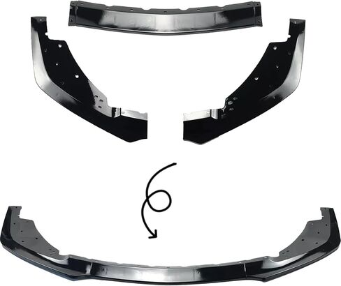 Front Bumper Lip Splitter with Corner Spoiler Winglet Spliters Pair for Ford Mustang 2015-2022，Only Fit for Modified W/ GT500 MP Bumper (Glossy Black) in Kuwait