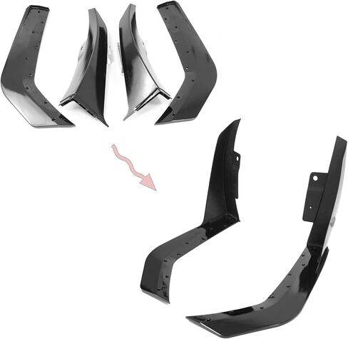 Front Bumper Lip Splitter with Corner Spoiler Winglet Spliters Pair for Ford Mustang 2015-2022，Only Fit for Modified W/ GT500 MP Bumper (Glossy Black) in Kuwait