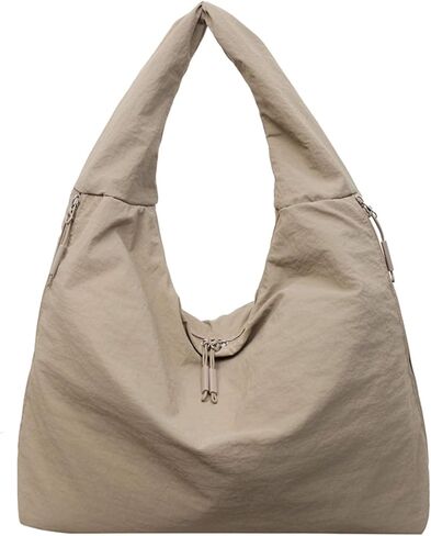 حقيبة يد مترهلة للنساء حقيبة هوبو كبيرة من النايلون بلون سادة وحقائب كتف منسدلة للسفر والعطلات in Kuwait