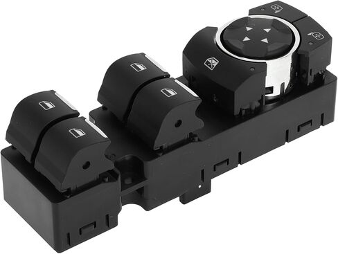 X AUTOHAUX الجانب الأمامي الأيسر للسائق، مفتاح نافذة الطاقة، مفتاح التحكم في النافذة رقم GB5Z14529BA لسيارة Ford Explorer Police Interceptor للمرافق باللون الأسود in Saudi Arabia
