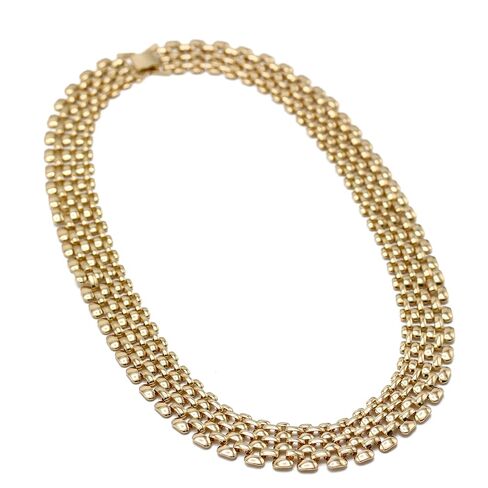 عقد بسلسلة ربط واسعة من TAZZA مطلي بالذهب - 18 بوصة طوق بيان جريء # NL14120031 (NB15) للعرائس وحفلات الزفاف والإكسسوارات التنكرية هدايا للنساء in Kuwait