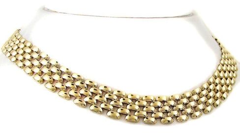 عقد بسلسلة ربط واسعة من TAZZA مطلي بالذهب - 18 بوصة طوق بيان جريء # NL14120031 (NB15) للعرائس وحفلات الزفاف والإكسسوارات التنكرية هدايا للنساء in Kuwait