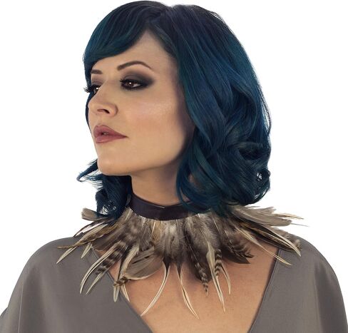 Natural Night-owl Feather Choker Necklace - Sexy Boho Shrug Steampunk Accessories in Saudi Arabia