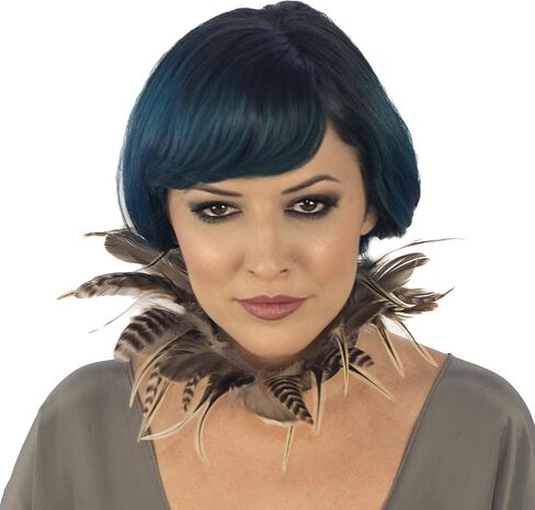 Natural Night-owl Feather Choker Necklace - Sexy Boho Shrug Steampunk Accessories in Saudi Arabia