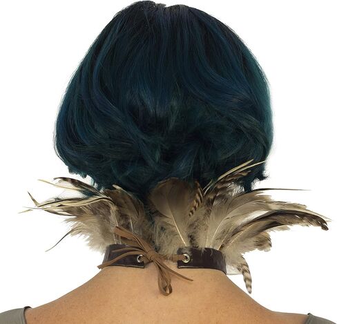 Natural Night-owl Feather Choker Necklace - Sexy Boho Shrug Steampunk Accessories in Saudi Arabia
