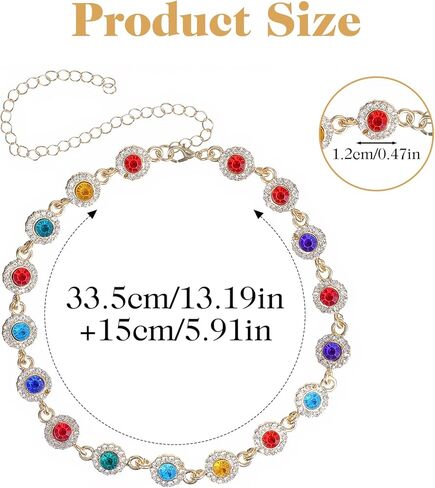 قلادة كريستال ملونة سباركلي حجر الراين المختنقون القلائد سلسلة ذهبية قوس قزح كريستال القلائد العصرية قلادة الأحجار الكريمة حفلة موسيقية شاطئ الرقبة مجوهرات للنساء in Kuwait