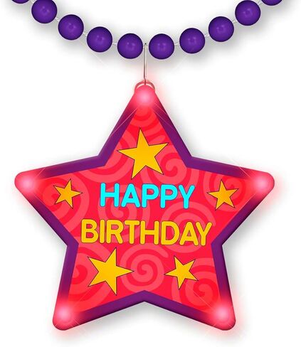 Happy Birthday Star Light Up Flashing LED Necklace in Saudi Arabia