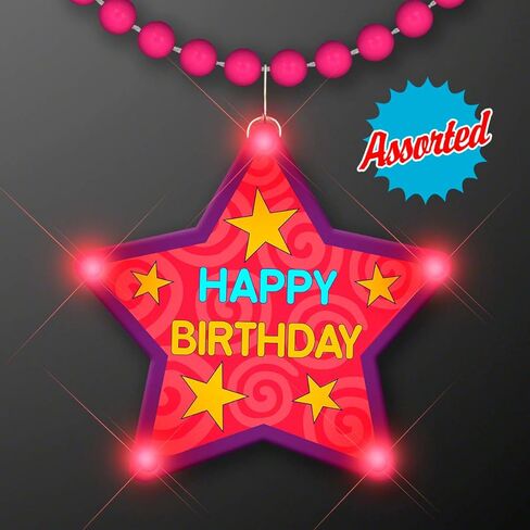 Happy Birthday Star Light Up Flashing LED Necklace in Saudi Arabia