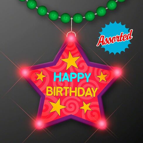 Happy Birthday Star Light Up Flashing LED Necklace in Saudi Arabia