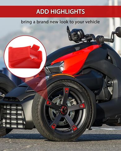 Wheel Caps for Can-Am Ryker, New Adrenaline Red Tire Hub Caps Wheel Center Cap Covers Accents Kit for Ryker All Models Accessories, Replace OEM 219400920, 16PCS in Saudi Arabia