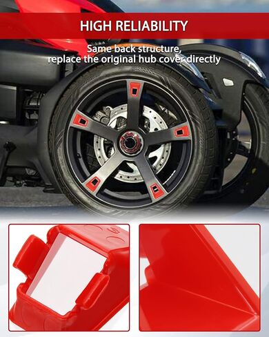 Wheel Caps for Can-Am Ryker, New Adrenaline Red Tire Hub Caps Wheel Center Cap Covers Accents Kit for Ryker All Models Accessories, Replace OEM 219400920, 16PCS in Saudi Arabia