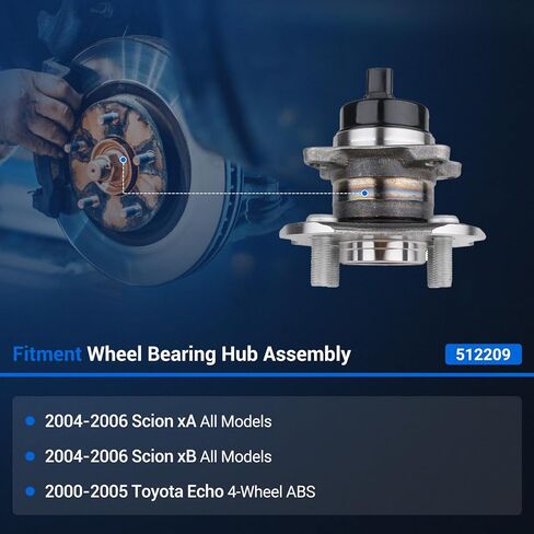 Autoround Pair 512209 Wheel Hub and Bearing Assembly Rear Axle for 2004-06 Scion xA xB, 2000-05 Toyota Echo in Saudi Arabia