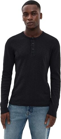 REIGNING CHAMP Men's 1x1 Slub Slim Henley in Saudi Arabia