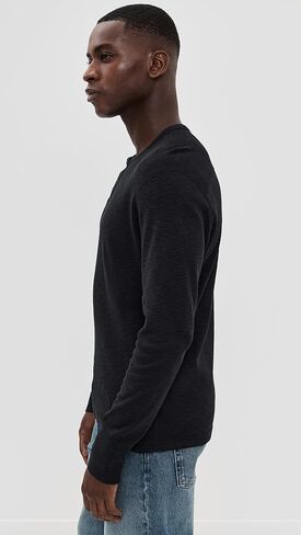 REIGNING CHAMP Men's 1x1 Slub Slim Henley in Saudi Arabia