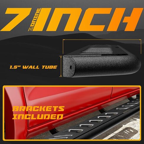 ONINE Tubular 7" Textured Black Running Board Custom Fit 2015-2026 Chevy Colorado/GMC Canyon Crew Cab Side Step Nerf bar in Kuwait