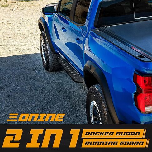 ONINE Tubular 7" Textured Black Running Board Custom Fit 2015-2026 Chevy Colorado/GMC Canyon Crew Cab Side Step Nerf bar in Kuwait