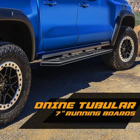 ONINE Tubular 7" Textured Black Running Board Custom Fit 2015-2026 Chevy Colorado/GMC Canyon Crew Cab Side Step Nerf bar in Kuwait