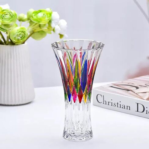 مزهرية كريستال شفافة، مزهرية زجاجية بتصميم سميك لقطع ديكور المنزل وحفلات الزفاف وهدية الأمهات in Kuwait