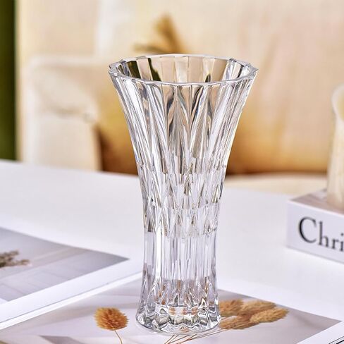 Clear Crystal Vase,Glass Flower Vase Thickening Design for Home Decor Centerpieces, Wedding, Mothers Gift in Saudi Arabia