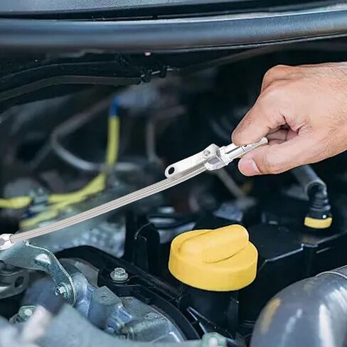 20in Flexible Oil Dipstick, Replacement for SB 289 302 351W, Ideal for Custom, Limited Space, High Durability, Steel Billet Aluminum and Stainless Steel in Kuwait