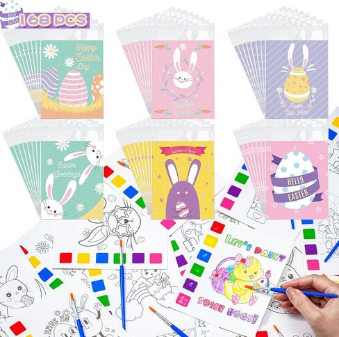 Halloween Party Favors for Kids 24 Pack(168 PCS) Halloween Watercolor Coloring Books with Goodie Bag Classroom Carnival Prizes Non Candy Trick or Treat Toys for Boys Girls Gifts School Party Supplies in Saudi Arabia