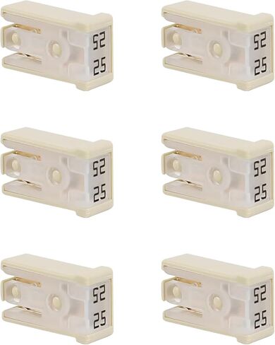 6PCS 25A 32V Mini Slotted Automotive MCASE Shaped Cartridge Fuse Kit, 15 Amp Micro Cartridge Fuses, Mini Box Shaped Low-Profile Slotted Car Fuses Replacement for SUV Truck (25A) in Saudi Arabia