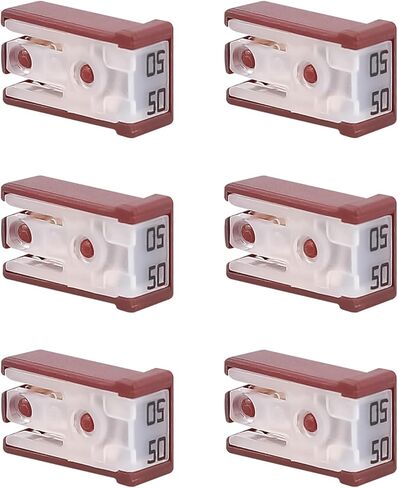 6PCS 25A 32V Mini Slotted Automotive MCASE Shaped Cartridge Fuse Kit, 15 Amp Micro Cartridge Fuses, Mini Box Shaped Low-Profile Slotted Car Fuses Replacement for SUV Truck (25A) in Saudi Arabia