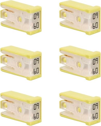 6PCS 25A 32V Mini Slotted Automotive MCASE Shaped Cartridge Fuse Kit, 15 Amp Micro Cartridge Fuses, Mini Box Shaped Low-Profile Slotted Car Fuses Replacement for SUV Truck (25A) in Saudi Arabia