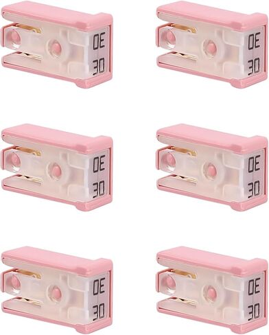6PCS 25A 32V Mini Slotted Automotive MCASE Shaped Cartridge Fuse Kit, 15 Amp Micro Cartridge Fuses, Mini Box Shaped Low-Profile Slotted Car Fuses Replacement for SUV Truck (25A) in Saudi Arabia