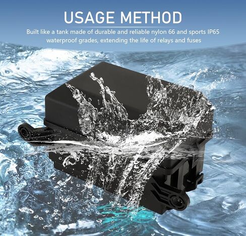 12V Fuse Box, Waterproof Dustproof Relay Box, Fuse Block with 6 Slot ATC/ATO Holders, Universal for Cars Boats Light Equipment (Black) in Kuwait