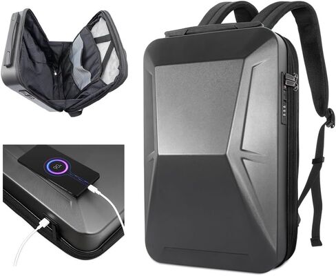 حقيبة ظهر ستارلينك صغيرة، 17 بوصة مقاومة للماء للكمبيوتر المحمول والسفر مع منفذ USB، تصميم هندسي صلب، حقيبة ستارلينك صغيرة متينة ذات سعة كبيرة للعمل in Kuwait