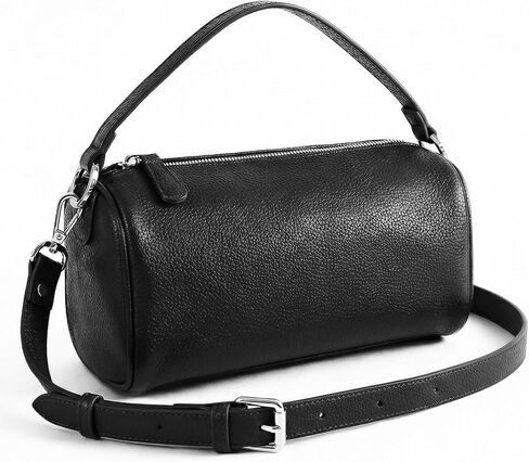 حقيبة كروس برايت للنساء من الجلد النباتي حقيبة كتف أسطوانية صغيرة مع حزام قابل للتعديل ومحفظة أسطوانية ناعمة in Kuwait