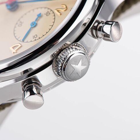 Sugess Gold Swan Neck Seagull ST1901 38 مم مع سوار نايلون أصلي، كريستال الياقوت، غطاء خلفي لحالة العرض، ساعة طيار كرونوغراف ميكانيكية للرجال 1963 in Saudi Arabia