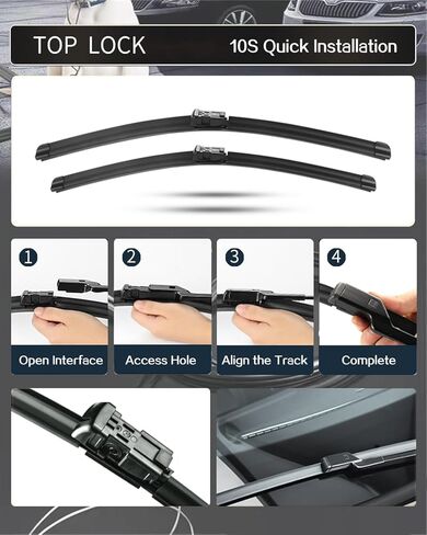 بديل لـ Subaru Crosstrek 2018-2022 2023، Impreza 2017-2021 2022 2023 مساحات صامتة - مساحات الزجاج الأمامي والخلفي FAPIUO 26 بوصة/16 ​​بوصة + 12 بوصة مجموعة شفرات كاملة (3 عبوات) قفل علوي in Kuwait