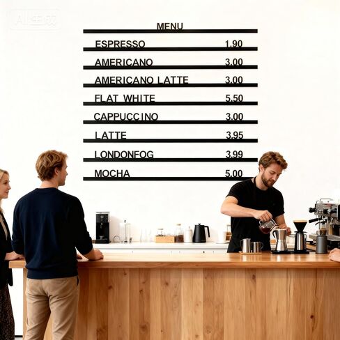Black Wood Tone Wall Menu Board - Letter Display Wall Shelf - Letter Shelf Menu - Changeable Letter Board (Set of 10 Rails + 605-Letter Set) in Saudi Arabia