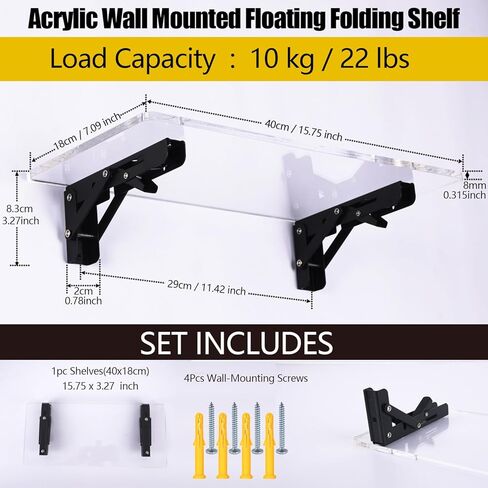 Foldable Floating Shelves for Wall,16" L x 7" W Wall Shelves for Decor Storage in Saudi Arabia
