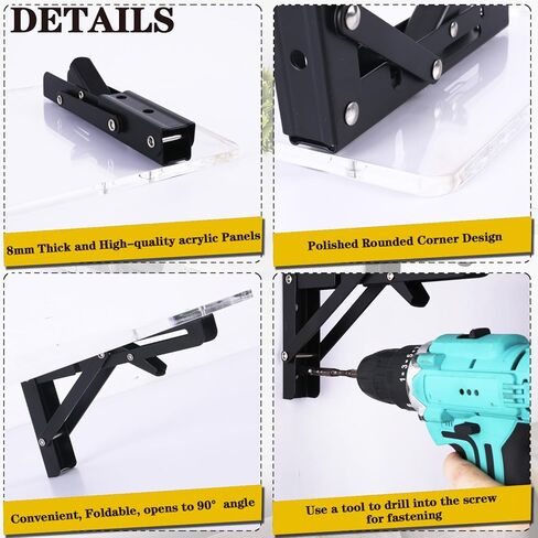 Foldable Floating Shelves for Wall,16" L x 7" W Wall Shelves for Decor Storage in Saudi Arabia