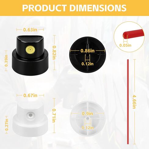 Spray Paint Caps Nozzle Tips for Female Valve Cans, Thin & Wide Lines Spray Nozzles, Replacement Paint Caps Pack of 20 in Kuwait