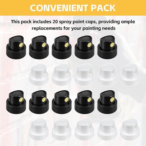 Spray Paint Caps Nozzle Tips for Female Valve Cans, Thin & Wide Lines Spray Nozzles, Replacement Paint Caps Pack of 20 in Kuwait