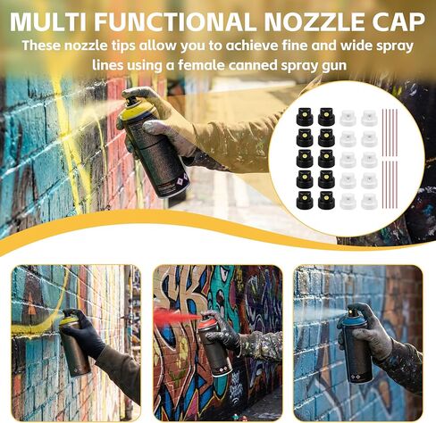 Spray Paint Caps Nozzle Tips for Female Valve Cans, Thin & Wide Lines Spray Nozzles, Replacement Paint Caps Pack of 20 in Kuwait