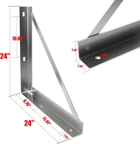طقم تركيب صندوق الأدوات السفلي مقاس 24 بوصة × 24 بوصة - زوج واحد من دعامات الألومنيوم in Kuwait